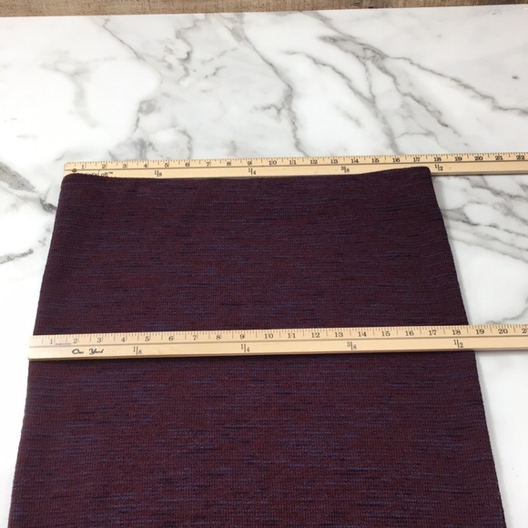 LOFT Maroon‎ Heather Skirt Top Set Womens Large Short Sleeve Peplum Career - Picture 11 of 14